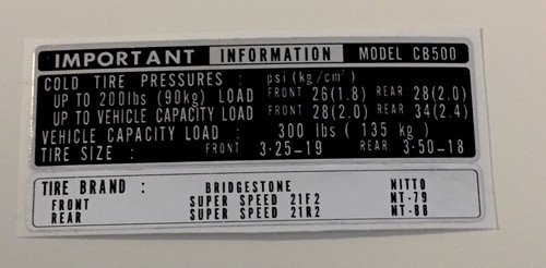 Cb500 pneumatici info - pneumatici,